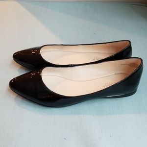 Nine West black patent leather flats